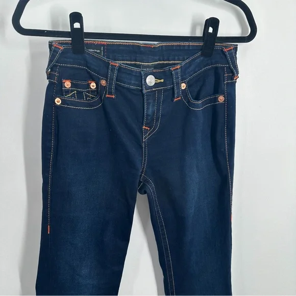 True Religion Billie Mid Rise Straight Dark Wash Jeans - Picture 3 of 9